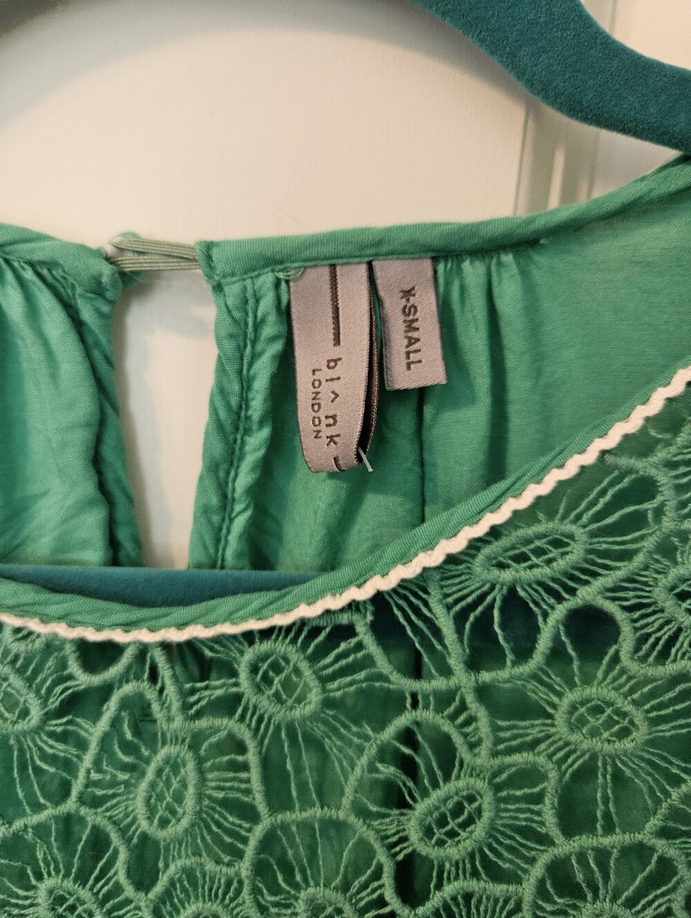 Anthropologie Blank London Teal Embroidered Top - Picture 5 of 7